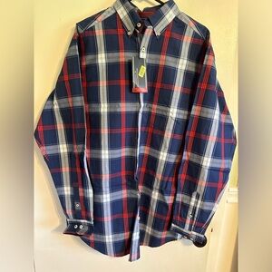 Roundtree & Yorke Plaid Long Sleeve Button Down